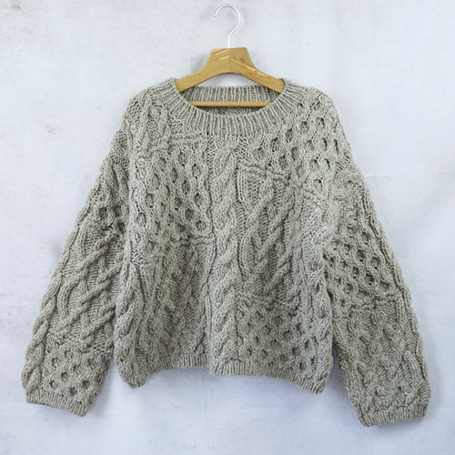 完売】ローゲージウール・ランダムパッチワーク柄ニット（NP-4417