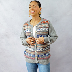 ☆SALE【即納可】アルパカ・フェアアイル柄カーディガン（S-430028