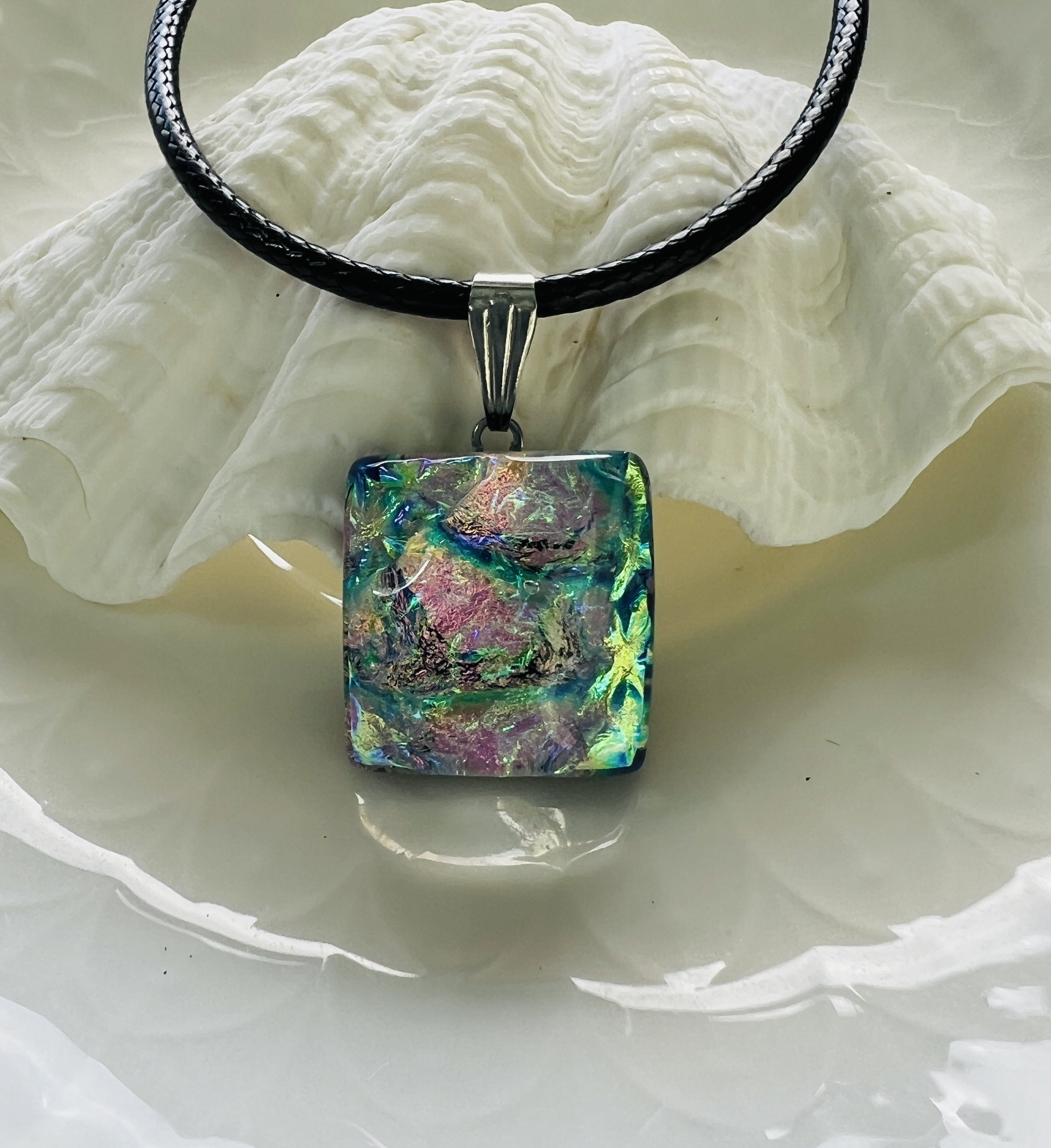 ガラスペンダントトップネックレス Que Crave パイレックスガラス ペンダントトップ ネックレス