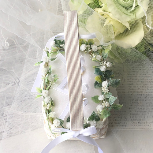 新作♡クラフトかご♡グリーンナチュラル♡シンプル♡リングガール