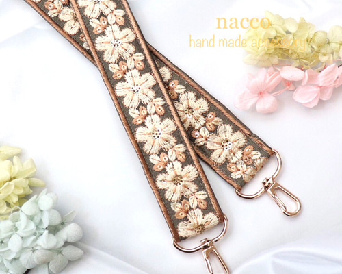 インド／刺繍リボン】＊ショルダーストラップ＊ スマホ