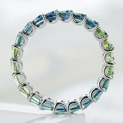 エタニティリング K18 高品質 カラーサファイア 指輪 受注制作 計3.4ct