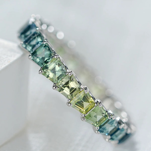 エタニティリング K18 高品質 カラーサファイア 指輪 受注制作 計3.4ct