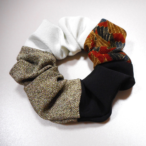 パッチワーク シュシュ 2個セット ⑤ パッチワーク シュシュ 2個セット ⑤