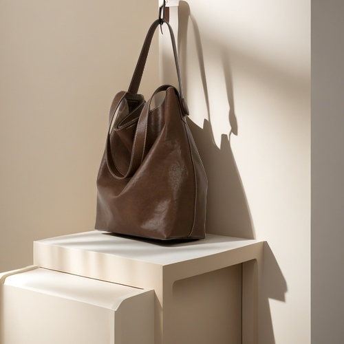 トートバッグソフト牛革ショルダーバッグバケツバッグ高級感ショルダーバッグ大容量/本革