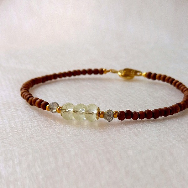 白檀ブレスレット　プレナイト＆ラブラドライト