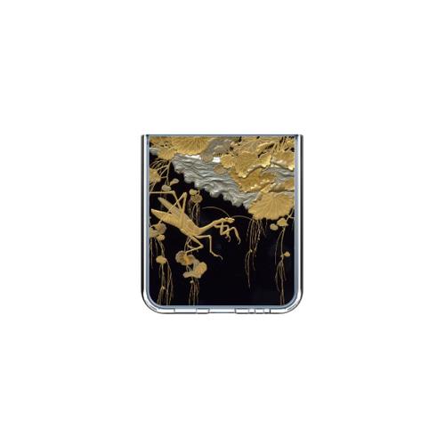 ヒロアキ♡超美品♡金メッキ サックス本体 ケース付き 高精細画像使用】Galaxy クリアケース 花草蟷螂蒔絵 スマホケース