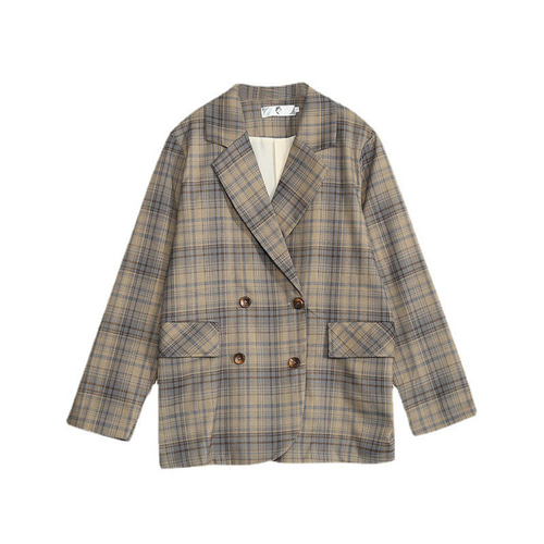 秋冬新作 XL~5XL 大きいサイズ チェック柄のブレザー レディース