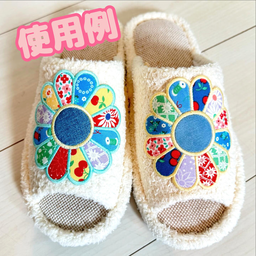 ドレスデンプレートパッチワークフラワーLサイズアイロンワッペン