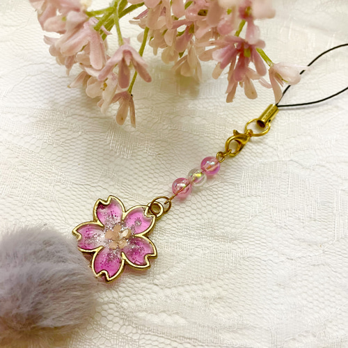 ☆桜 ストラップ☆ 携帯ストラップ ハンドメイド工房 ひつじ堂 通販