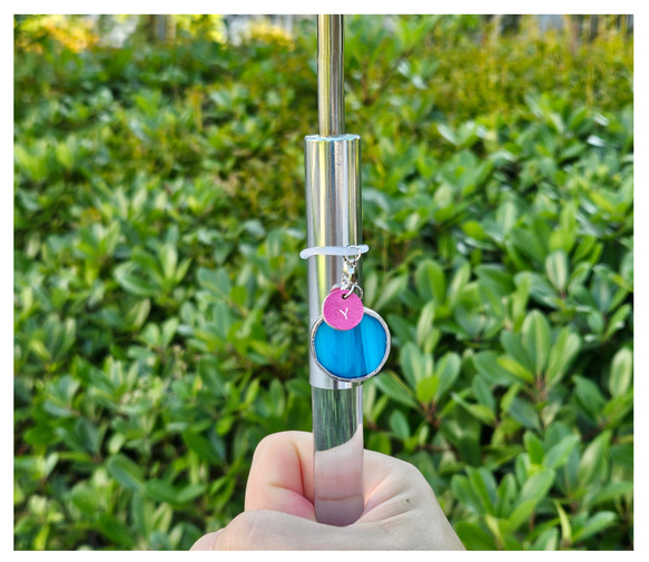 [送料無料] まんまる ガラス 傘 マーカー、アンブレラマーカー♪ 杖 や ペットボトル にもOK！ 6枚目の画像