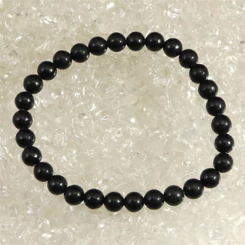 H&E社 ブラック アゼツライト（AZOZEO) 6mmブレスレット 10.3g #75956
