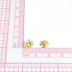 【2色300個】 8mm  ビーズキャップ  花座/座金  カツラ  お花/フラワーパーツ  ゴールド＆ホワイトシルバー 2枚目の画像