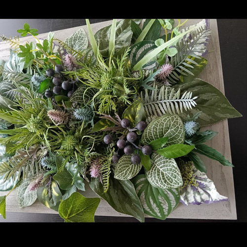 BIG】超特大の壁掛けフェイクグリーン(長方形) 造花 人工観葉植物 壁面