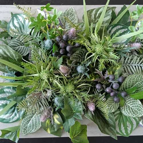 BIG】超特大の壁掛けフェイクグリーン(長方形) 造花 人工観葉植物 壁面