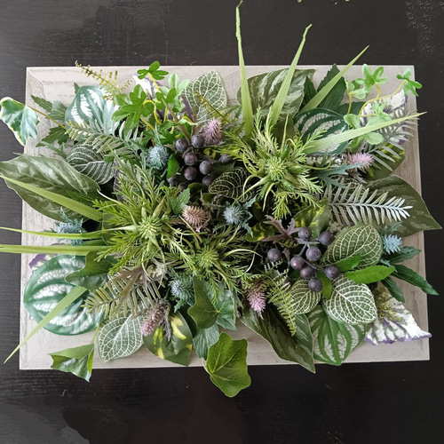 BIG】超特大の壁掛けフェイクグリーン(長方形) 造花 人工観葉植物 壁面