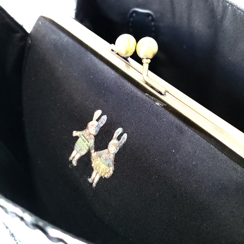 【ハンドメイド】がま口バッグ #932 24cm足長口金のトートな がま口バッグ(フェストーンリミックス