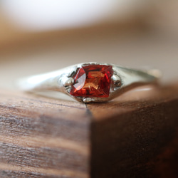 （獨一無二，Silver925）紅色尖晶石花式切割戒指（5*4mm，尺寸10.5） 第2張的照片