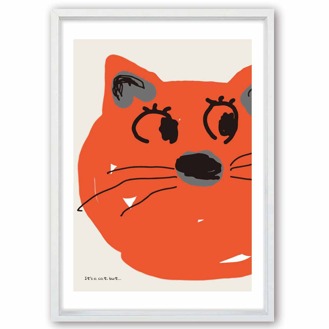 Big Face　ネコ　イラスト　ポスター　A4 A3 A2 A1　アート  　アートポスター　3018