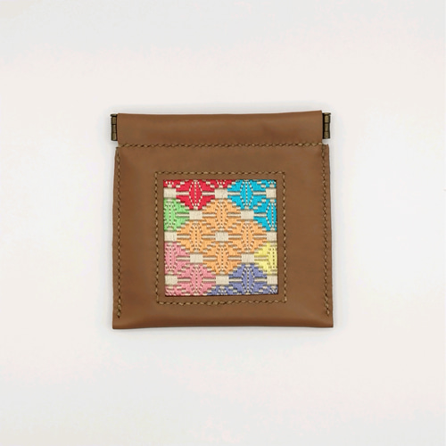 398】ハンドメイド 刺繍フラットポーチ/バネ口ポーチ(丸底)の通販