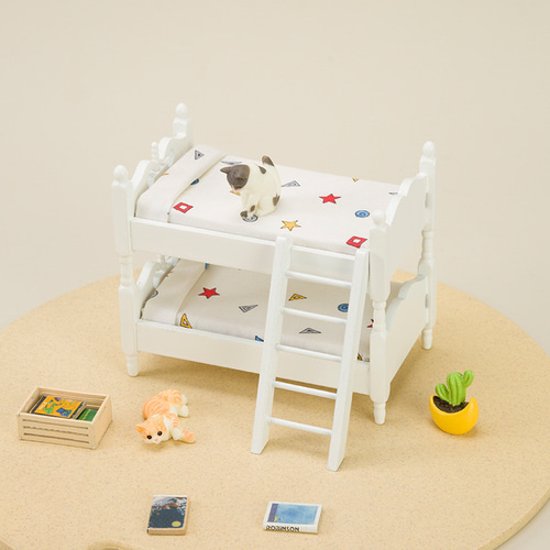 ドールハウス ミニチュア 家具 木製 二段ベッド 1/12ドールハウス飾り