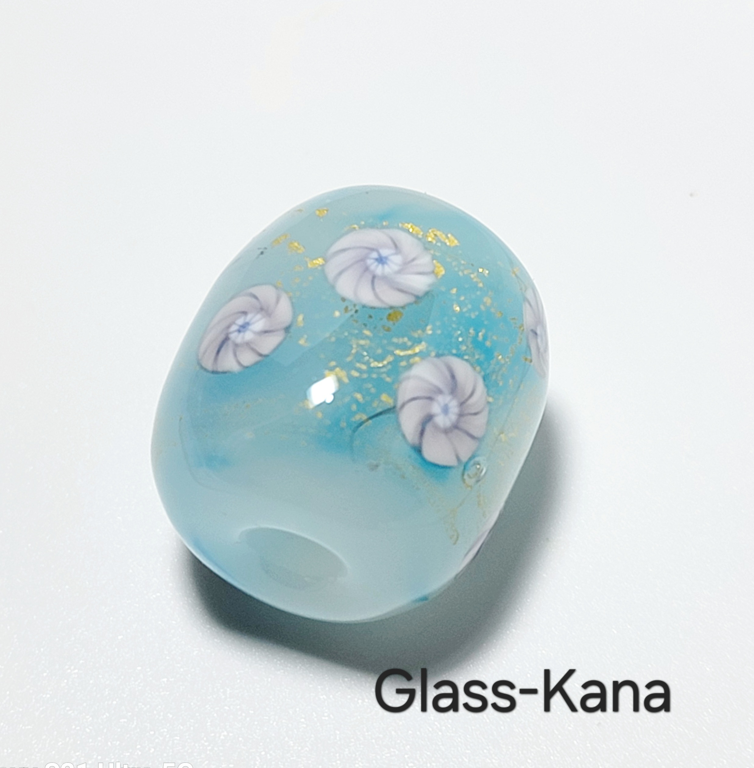 ガラス工芸家の創作した一点物 帯留め トンボ玉