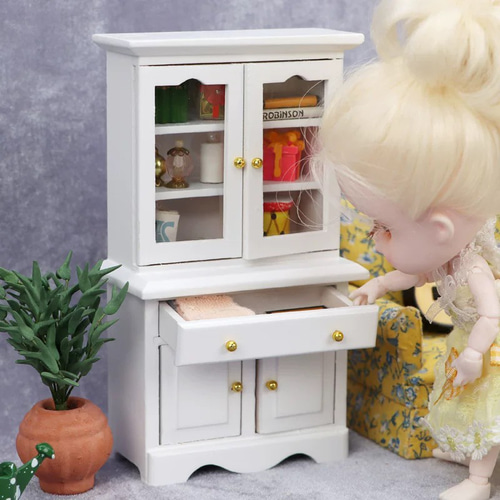アンティーク　ドイツ　ドールハウス　キャビネット　食器棚　木製　ミニチュア家具 アンティーク ドイツ ドールハウス キャビネット 食器棚 木製
