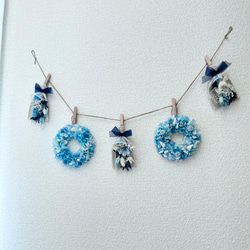 ミニリースとスワッグのフラワーガーランド☆ピンク系紫陽花★ 2枚目の画像