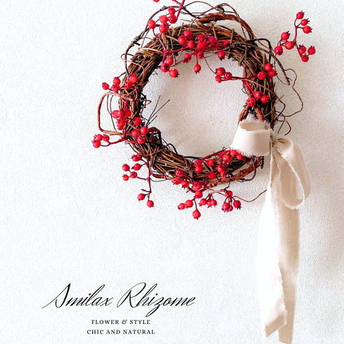 サンキライのリース アーティフィシャルフラワー 造花リース