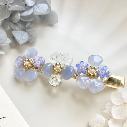 勿忘草のヘアクリップ 再販】勿忘草 ヘアクリップ - you.'S GALLERY | minne byGMO