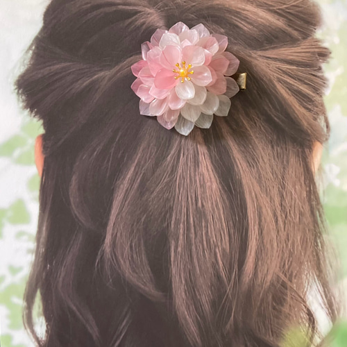 本物花 バレッタ 涼しげ＊＊ 髪飾り 浴衣 ヘアアクセサリー クリップ