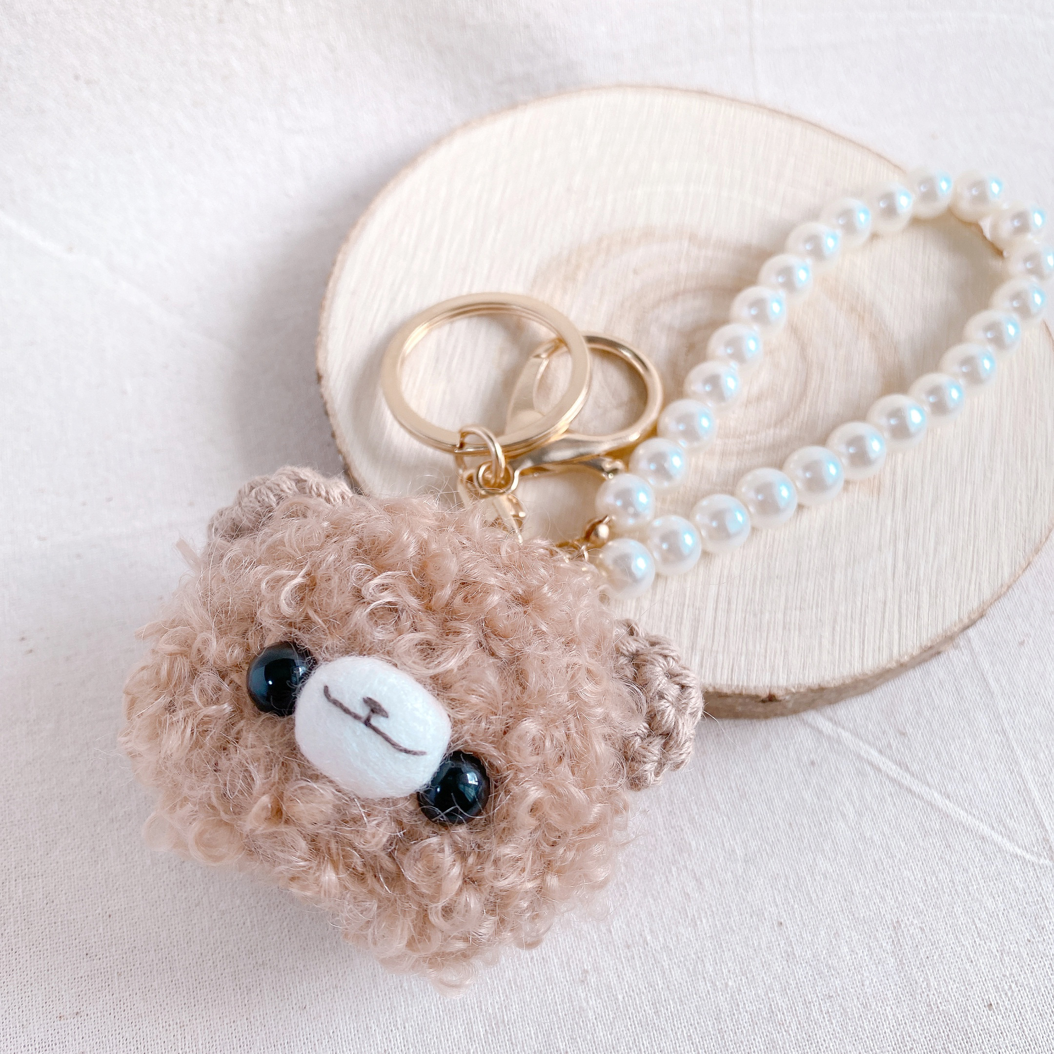 ねむちゃんさまオーダーです もこもこくまさんのお顔あみぐるみ