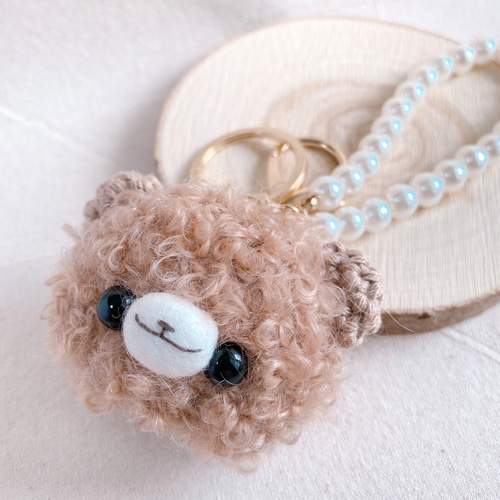 ねむちゃんさまオーダーです もこもこくまさんのお顔あみぐるみ