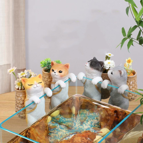【♥︎】かわいい釣りの子猫、家の装飾の置物 楽天市場】猫釣りの装飾品 子猫釣り 置物 5個セット 釣り猫 猫の