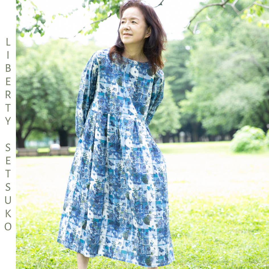 ま*う様 佐橋節子　リバティ　ワンピース リバティ長袖ワンピース＜30チャイルドフッド・コラージュ