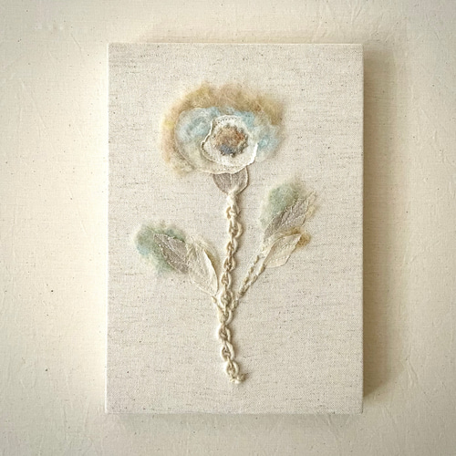 一点もの】刺繍 ファブリックパネル 『Flower, y.』 その他インテリア