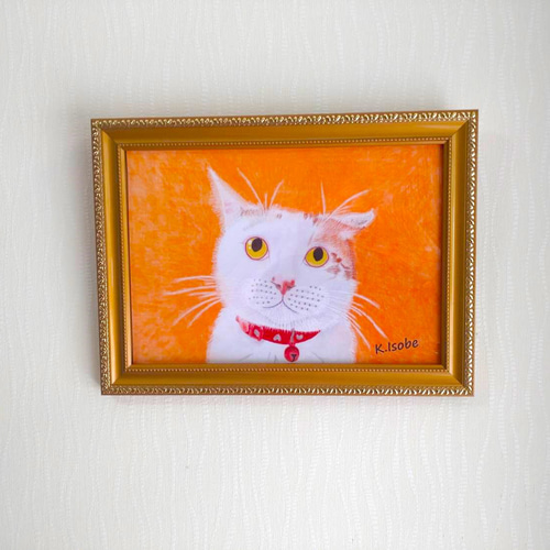 色鉛筆画 A4.猫 クリスマス8