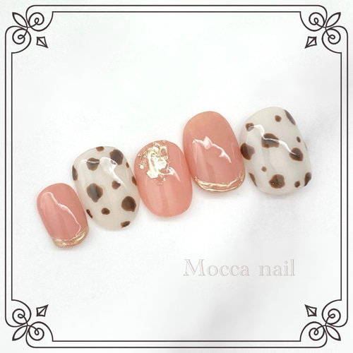 ダルメシアンピンク ネイルチップ