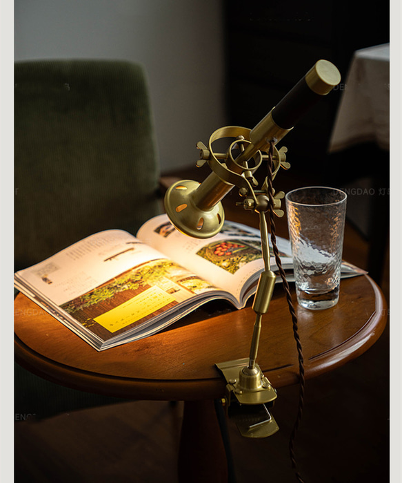 ヴィンテージクリップ式デスクランプ 工業風 寝室 ベッドサイド デスク リビングルーム 多角度調整 真鍮クリップライト スタンドライト・テーブルランプ K1570142306(12025円)