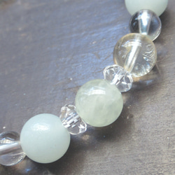 プレナイトｘシトリンｘアマゾナイトブレスレット　天然石 2枚目の画像