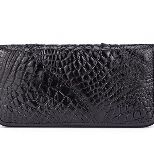 現品のみ クロコダイル 長財布 ラウンドファスナー 鰐爪付き 腹革使用  