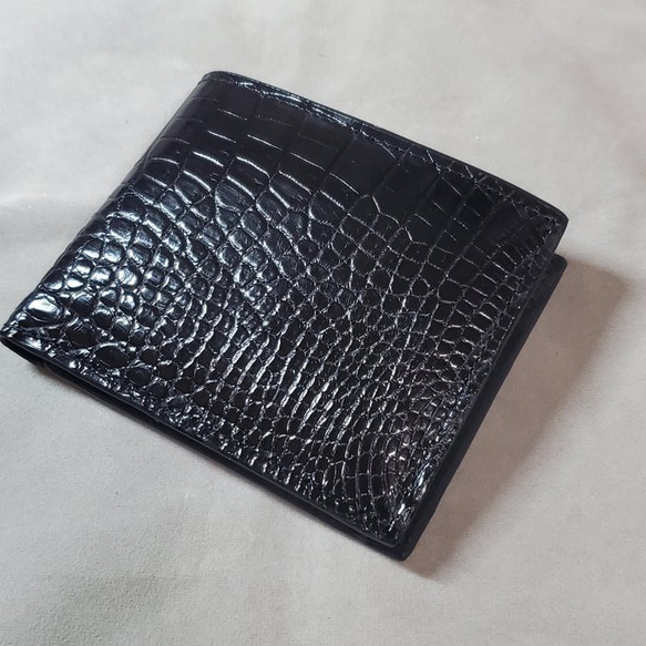 再販なし 折り財布 クロコダイル センター部位 小銭入れあり 薄型 本鰐  