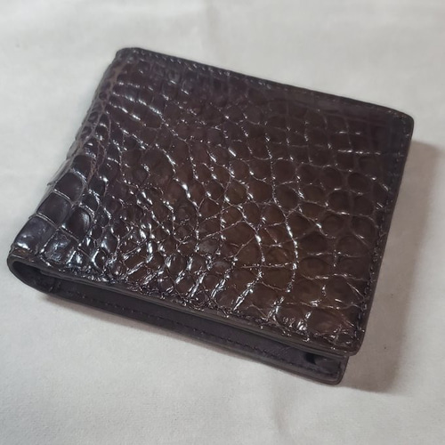 再販なし 折り財布 クロコダイル センター部位 小銭入れあり 薄型 本鰐  