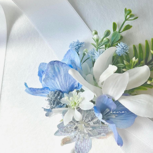 アーティフィシャル　ウェディングブーケ・ブートニア・ヘッドパーツセット 受注生産】ブートニア・コサージュ単品 ウェディングブーケ