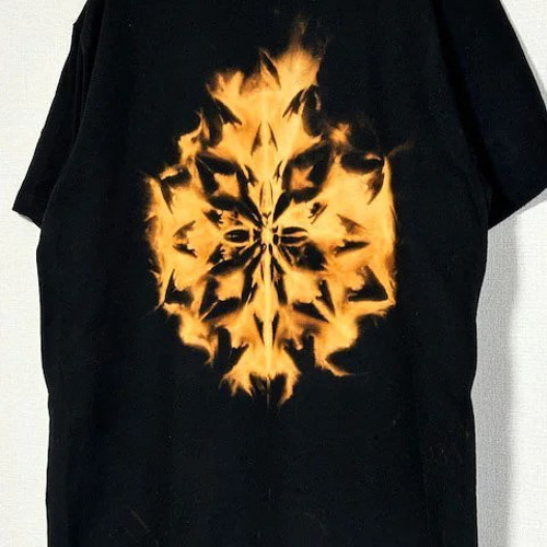 タイダイ染め Tシャツ Lサイズ ブリーチダイ 曼荼羅 ブラック