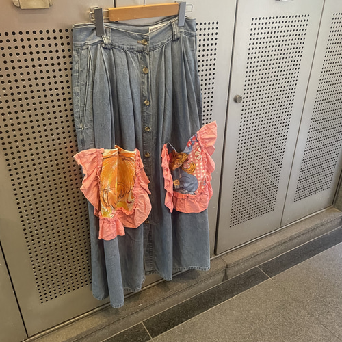 古着　ヴィンテージ　スカート　デニム　デニムスカート　リメイク　リメイクスカート 古着 ヴィンテージ vintage スカート デニムスカート リメイク