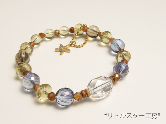 涼しげ天然石ブレスレット【クリスタル】水晶 コスモオーラ