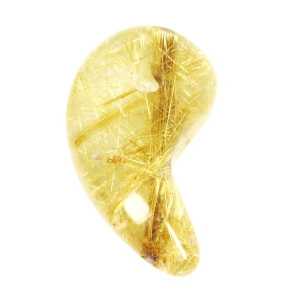 【存在感抜群】一点物 ゴールドタイチンルチル 勾玉 Ｍｒ１４８ 金針水晶のお守り効果 力が宿る 天然石ストーン 京海堂 5枚目の画像