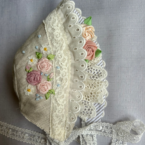 No.2 【送料無料】 ネオブライスサイズ リボン刺繍 ボンネット