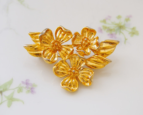 ヴィンテージジュエリー】Unsigned Beauty ゴールドトーン